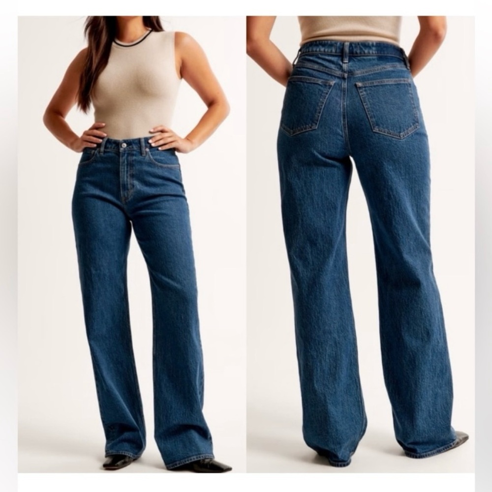 Abercrombie & Fitch Women's High Rise Jeans - Blue